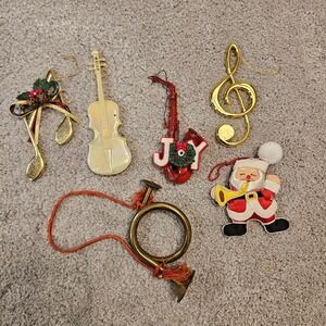 Vintage Lot of 6 Music Theme Christmas Ornaments